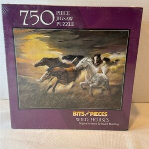 NEW Bits and Pieces Wild Horses Artwork by Ruane Manning 750 Piece Jigsaw Puzzle